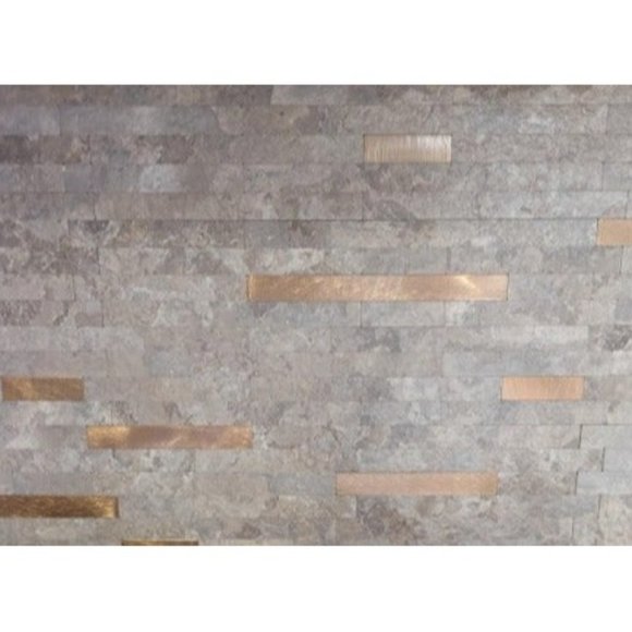 10-Sheet Peel and Stick Backsplash Wall Tile, PVC,  Beige, 9.4 - Picture 1 of 2